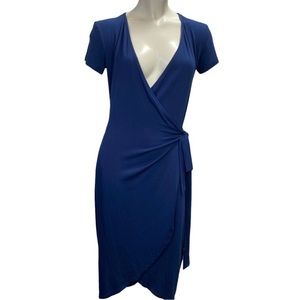 Amour Vert navy short-sleeve modal wrap dress size S